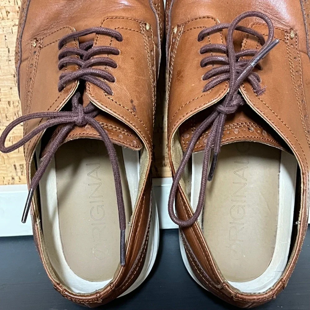 Cole Haan Grand OG Men Wingtip Oxford Brown Leather  Size 11M Comfort Casual‎